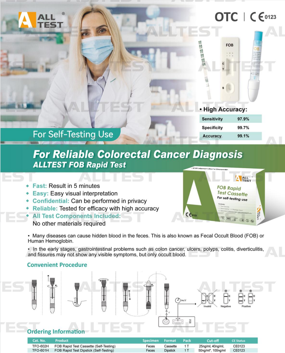 Faecal Occult Blood Rapid Test (Colon Cancer Test)